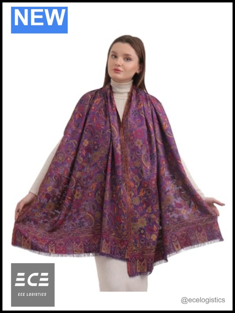 Pashmina Silk Modal Kani Weave Floral Paisley Stole Scarf Wrap Handloomed